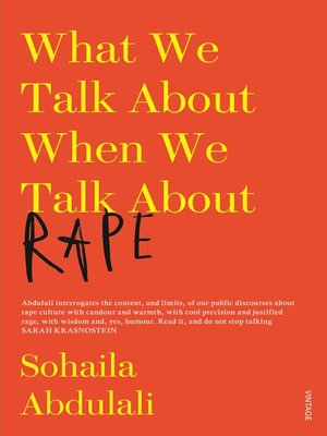 cover image of What We Talk About When We Talk About Rape